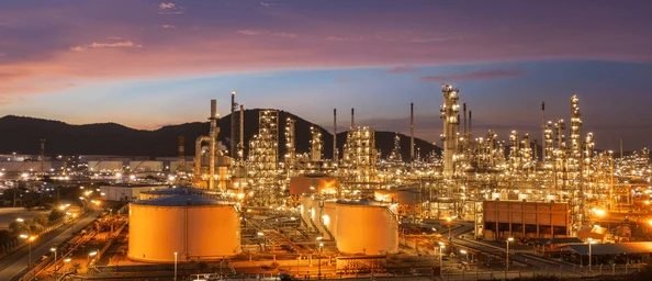 Energy infrastructure at dusk